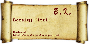 Bozsity Kitti névjegykártya