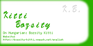 kitti bozsity business card